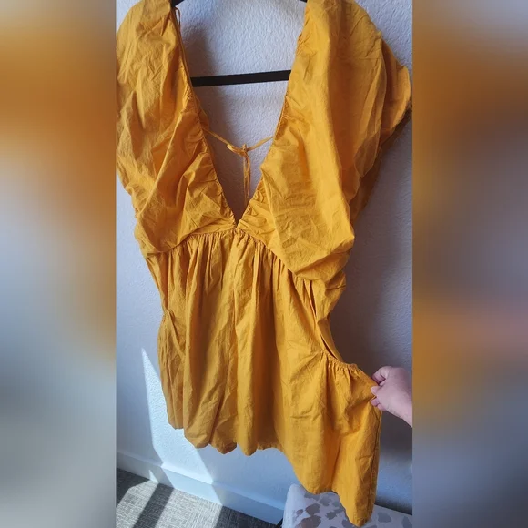 Anthropologie Ruched  Neck Romper with Pockets NWT XL - Picture 8 of 9